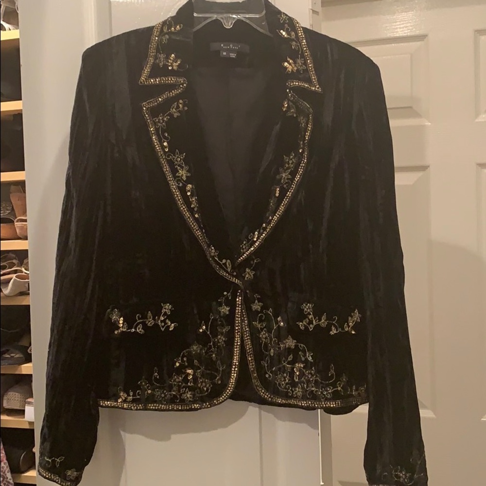 Velvet jacket with gold accents